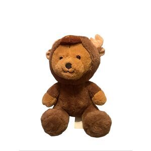Russ Brown Super Soft Plush Bear In Moose Costume Stuffed Animal 14"